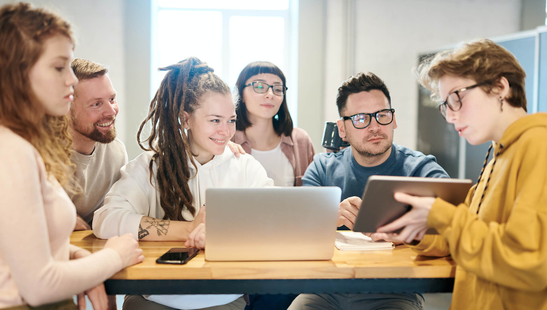 A team working on a digital project